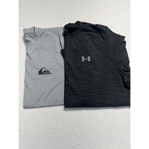 Lot of 2 Athletic Shirts Long Sleeve Under‎ Armour/Quicksilver Sz XL Grey/Black